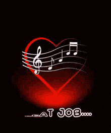 a heart with music notes inside of it and the words `` great ''