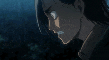 a close up of a person 's face with a surprised expression