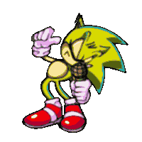 a cartoon drawing of sonic the hedgehog holding a microphone and giving a thumbs up