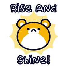 a teddy bear with the words rise and shine on it