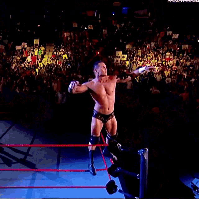 Climbing on top of a steel cage and do your signature pose. It has to be  one of the most badass entrance by Randy Orton and Triple H :  r/SquaredCircle