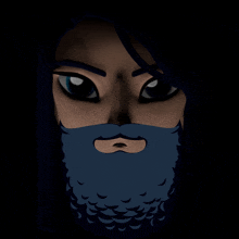 a cartoon drawing of a man with a beard