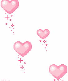 hearts pink hearts going up