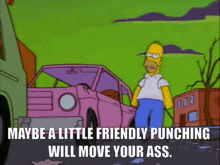 Simpsons Friendly Punching GIF