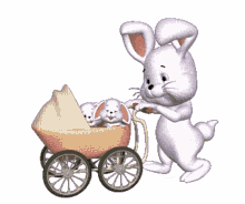 bunny rabbit pram stroller pushing stroller