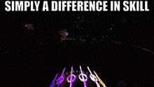 a picture of a skull with the words " simply a difference in skill " below it