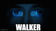 the word walker is on a blue background with a person 's face