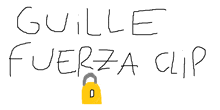 a drawing of a padlock with the words guille fuerza clip below it