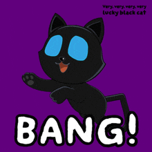 a very very very very lucky black cat bang poster