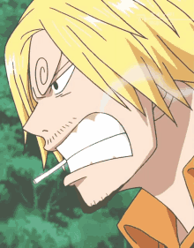 a cartoon character with a cigarette in his mouth