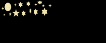 a black background with yellow stars and a circle in the middle