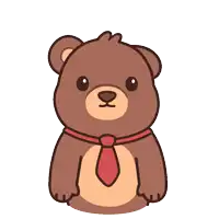 a brown teddy bear wearing a red tie is standing with its arms outstretched