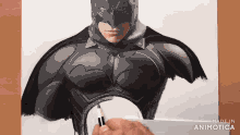 a drawing of a man in a batman costume made in animatica