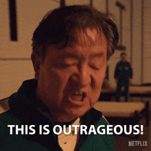 a man in a green jacket says this is outrageous netflix