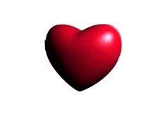 a red heart on a white background with a white outline