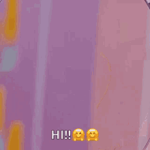 a close up of a woman 's face with the words hi written on it