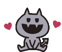 Devil Cat Cat Sticker - Devil Cat Cat Hearts Stickers