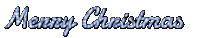 the word merry christmas is written in blue letters on a white background