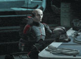 a cartoon character with a helmet that says ' shadow ' on it
