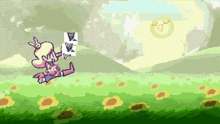 a pixel art drawing of a girl jumping in the air