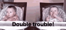 Double Trouble Twins GIF - Double Trouble Twins Happy GIFs