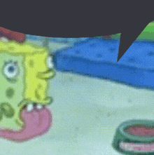 a cartoon of spongebob with a speech bubble