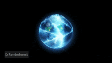 a computer generated image of a globe with a renderforest logo