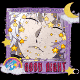 a picture of a man with stars on his face and the words good night on the bottom