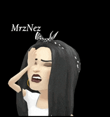 a cartoon girl with a bandana on her head has the name mrznez above her