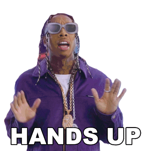 Hands Up Tyga Sticker - Hands Up Tyga Krabby Step Song Stickers