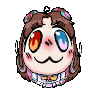 a cartoon drawing of a girl with a bow on her neck