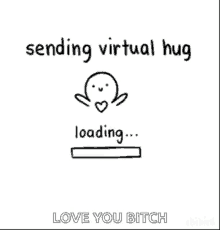 a cartoon of a person loading a virtual hug