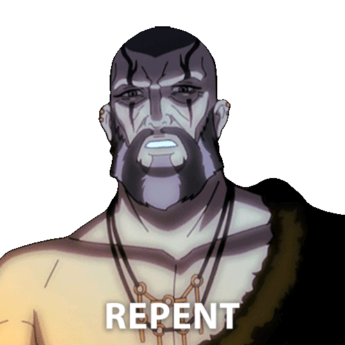 Repent You Fool Hades Sticker - Repent You Fool Hades Blood Of Zeus Stickers