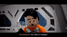 Lego Star Wars Poe Dameron GIF - Lego Star Wars Poe Dameron So Whos In Charge GIFs
