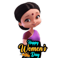a happy women 's day card with a cartoon woman