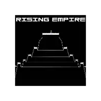 a black and white image of a pyramid with the words rising empire written on it