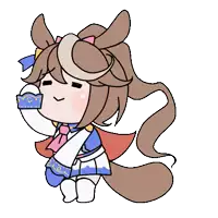 a cartoon drawing of a girl with a long tail