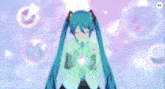 hatsune miku in a video game with a speech bubble that says ' i love you '
