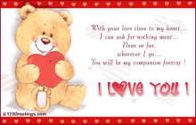 love bear love you heart