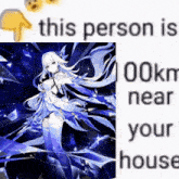 a picture of a girl with the words this person is 00km near your house