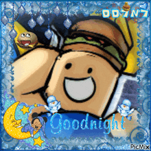 a picture that says goodnight with a smiley face on it