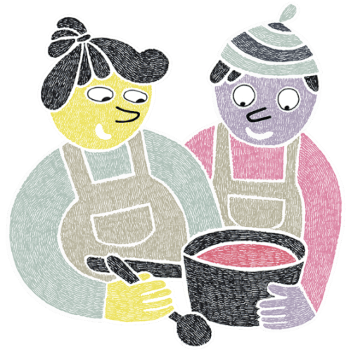 Peter And Lotta Cooking A Meal Together Sticker