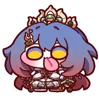 a cartoon of a girl with a crown on her head sticking her tongue out