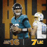 a poster for jac16 and 7lac with two football players on it