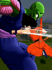 a video game shows a cartoon character fighting another character