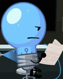 a light bulb is holding a piece of paper that says ' financial times ' on it