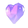 a pixel art purple heart with a star in the middle .