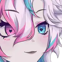 a close up of a person 's face with blue eyes