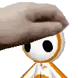 a person is petting a stuffed animal with their hand on it .