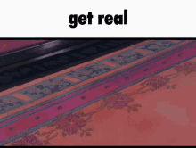 a picture of a rug with the words get real on top